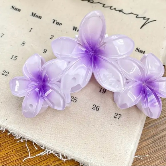 Luna Accessories - Purple & White Hair Claw Clip | New | Large